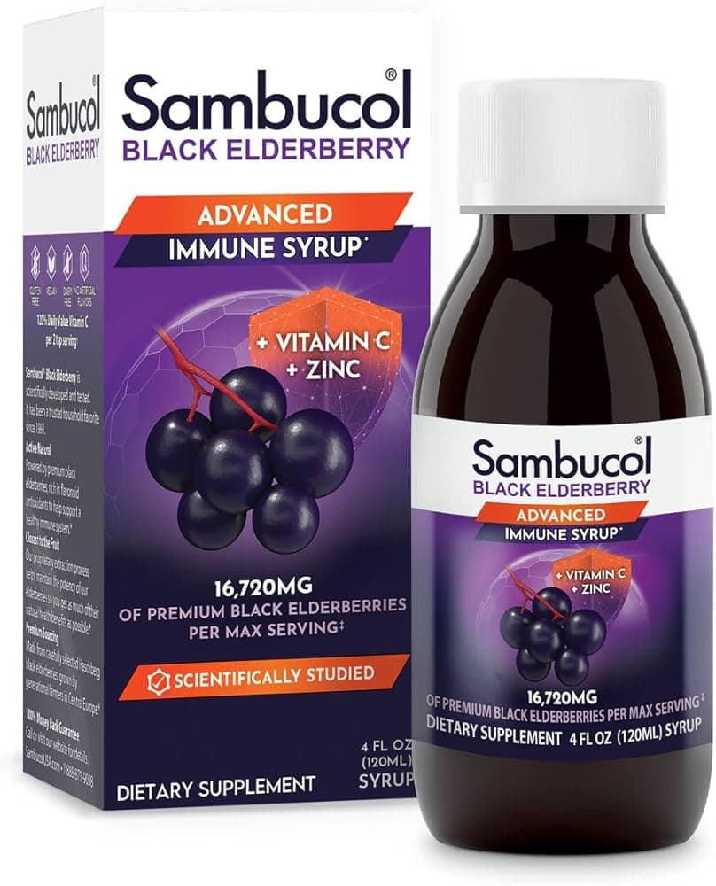 Black Elderberry Syrup Plus Vitamin C and Zinc Advanced Immune thumbnail 1