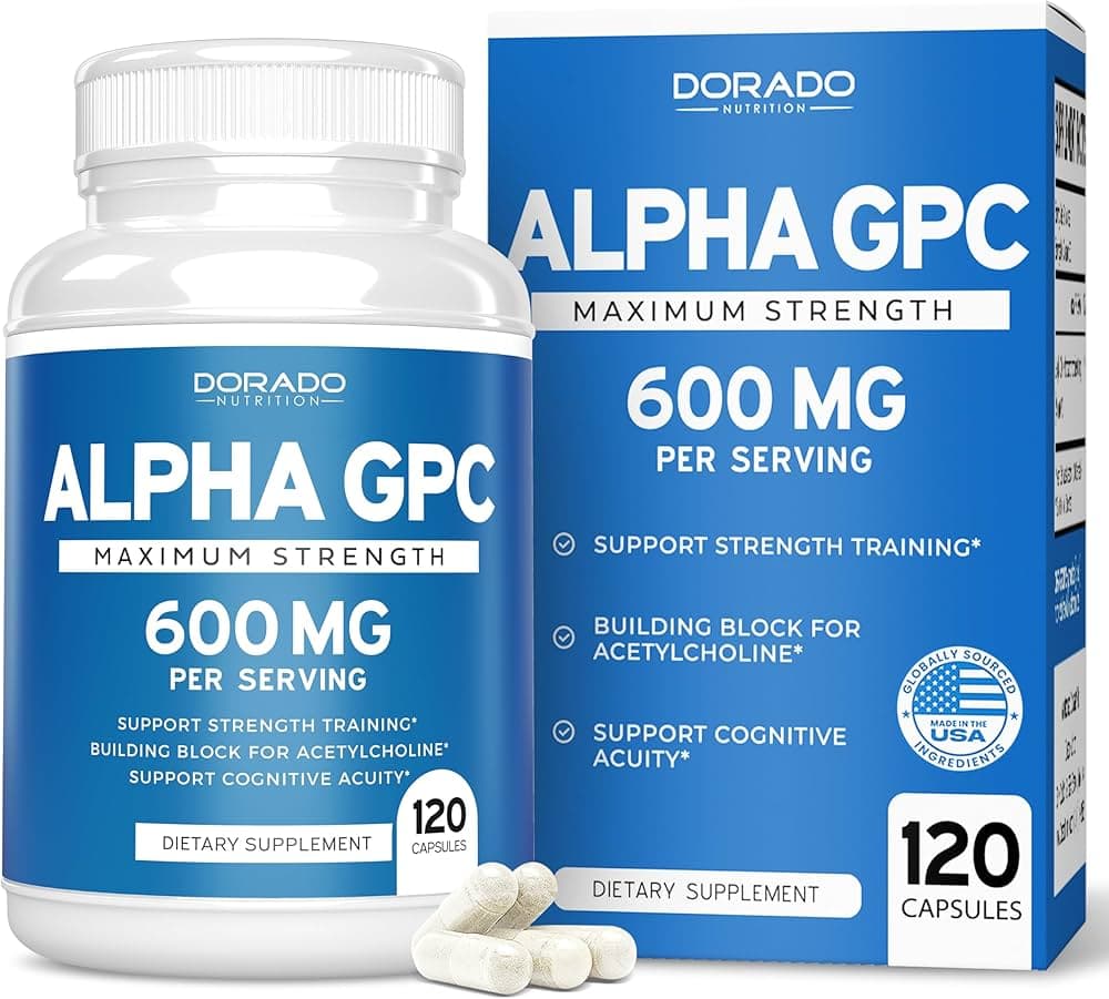 Alpha GPC Choline Capsules - 120 Count, 600mg Servings
