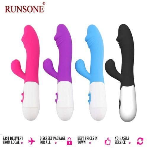 RUNSONE Women Upgraded Vibrator G Spot Silicone Dildo Powerful Clit Masturbation Stimulator Adult Sex Toy
