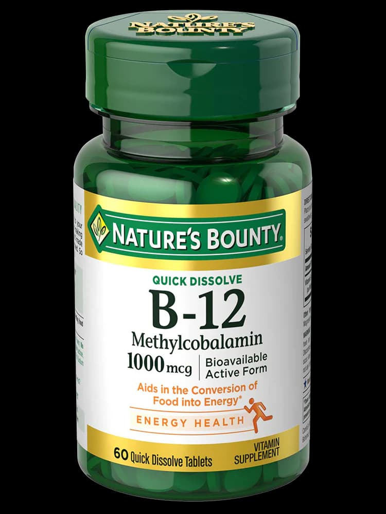 Natures Bounty B12 1000Mcg Quick Dissolve Tabs 60S thumbnail 1