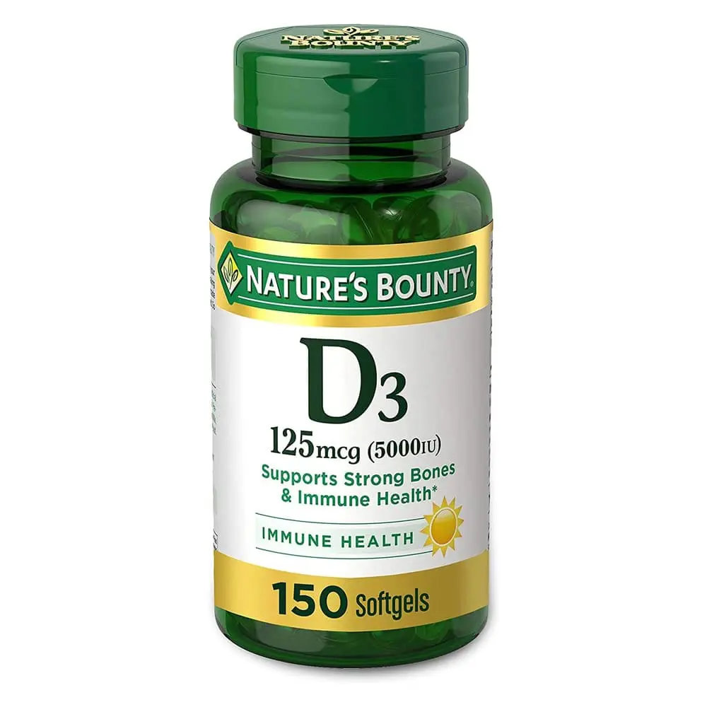 Natures Bounty D3 125Mcg(5000Iu) Rapid Release Softgels 150S