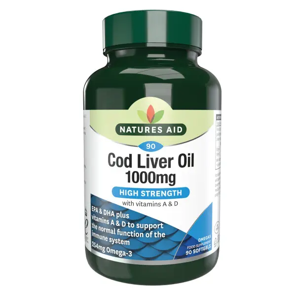 Natures Aid Cod Liver Oil 1000mg Soft Gels 90s